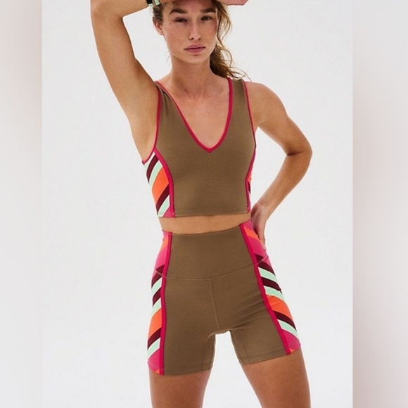 FP Movement By Free People Color block Bike Shorts - Picture 1 of 6